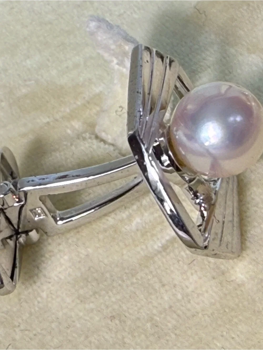 Vintage MIKIMOTO Pearl Cufflinks Silver Men's